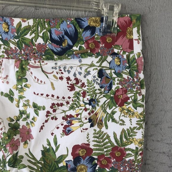 Joseph Ribkoff Pants Womens 16 Multicolor Floral Print Cropped Stretch Canada - Picture 11 of 15